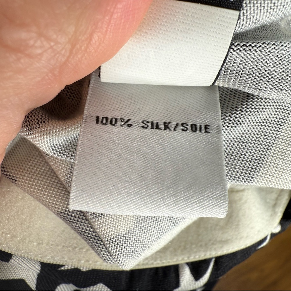 Diane Von Furstenberg Bentley‎ SJ 3/4 Silk Dress Size 10 Black White D5584001F13 - Picture 9 of 10